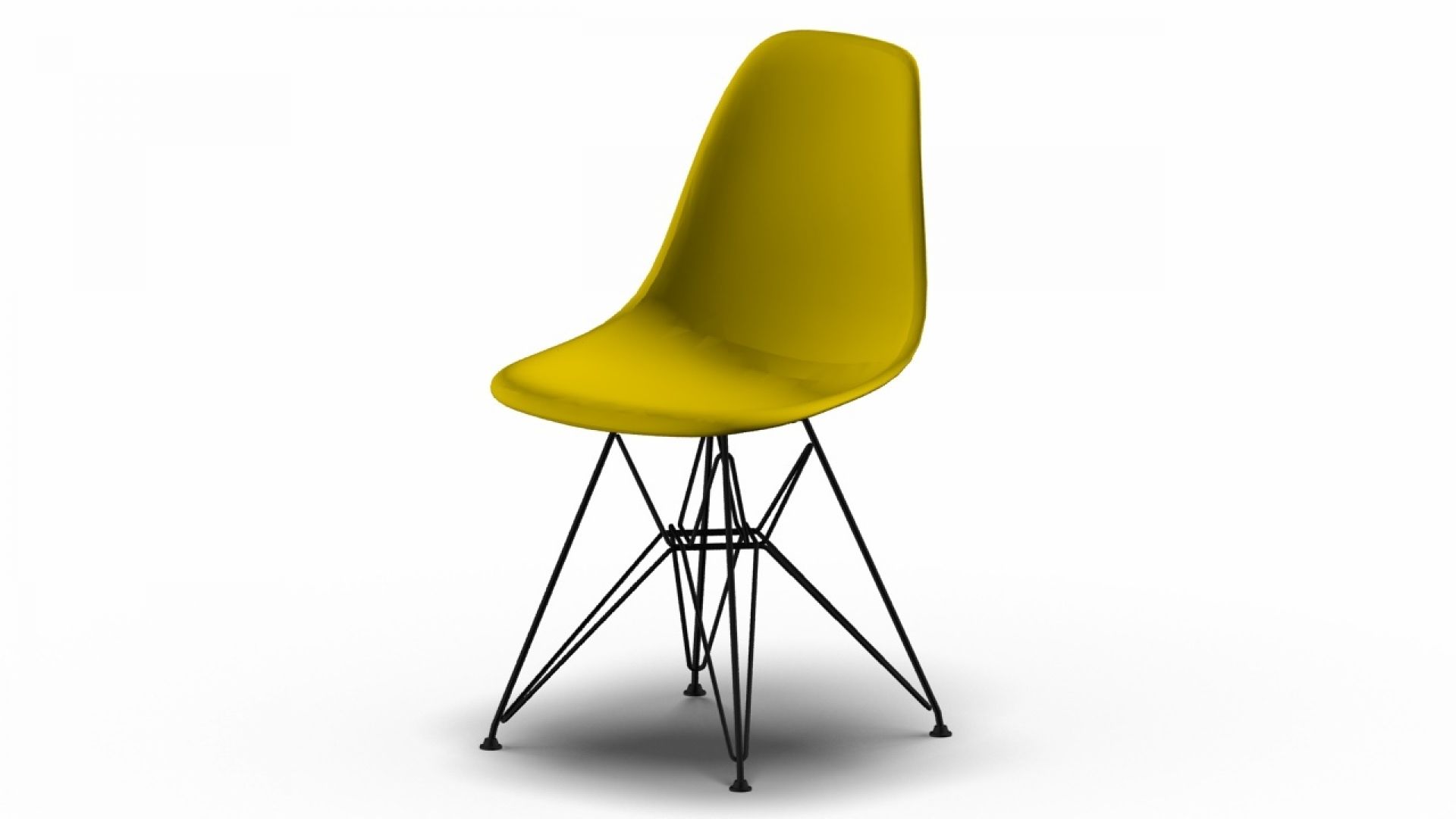 Eames Plastic Side Chair DSR Chair Vitra Black-Mustard